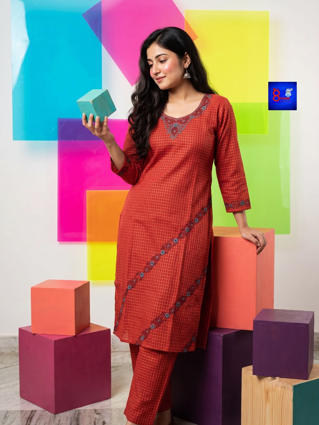 Pure Cotton Kantha Stitch Palazzo Set