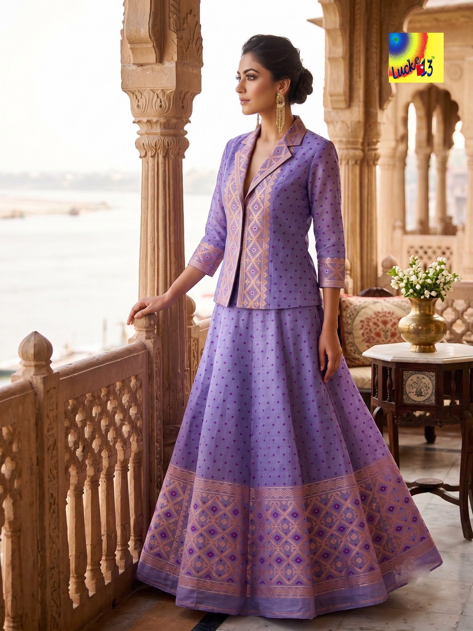 Jamdani Skirt and Blazer Style Top