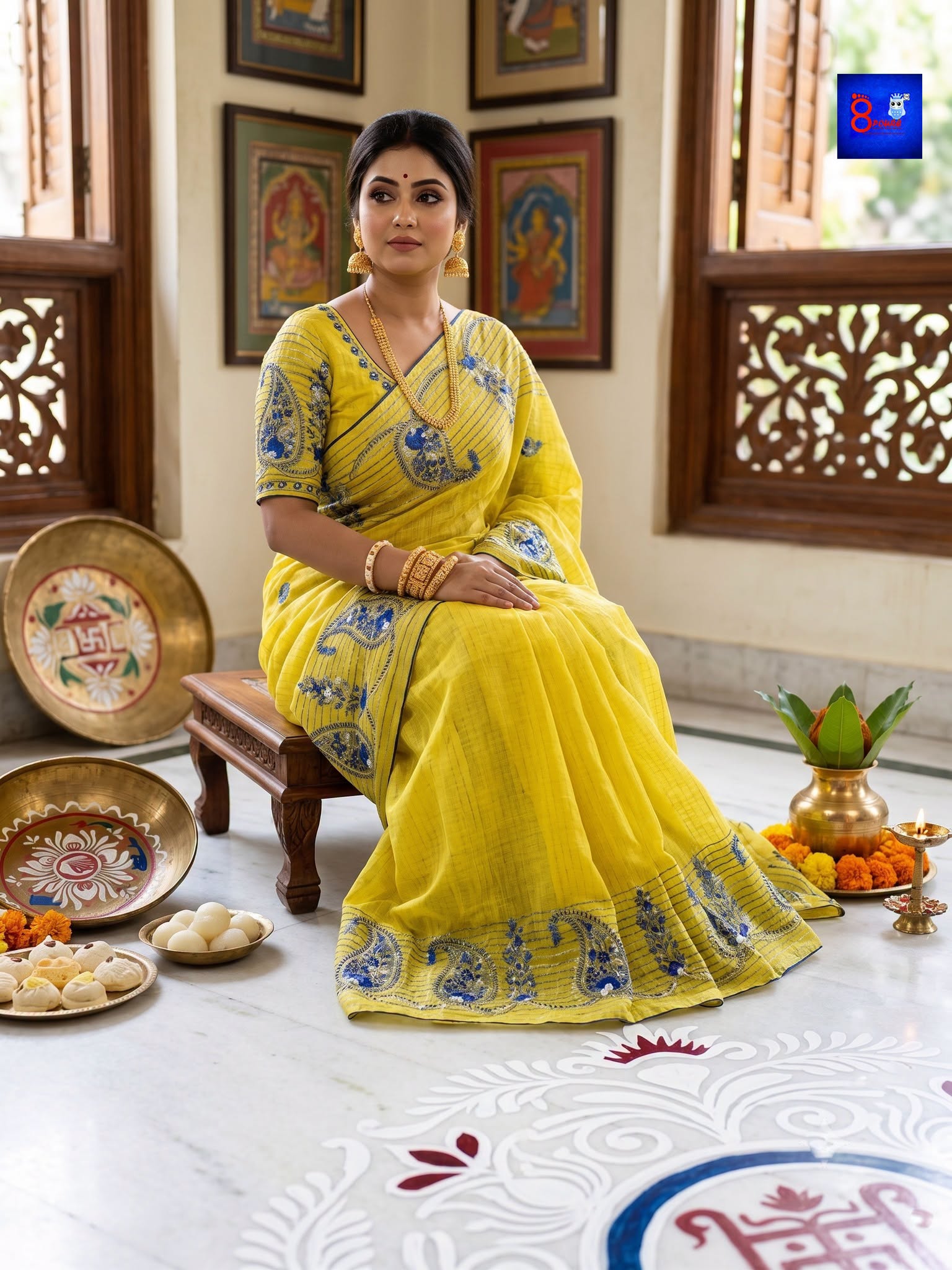 Pure Cotton Chikankari Parsi Handwork Saree