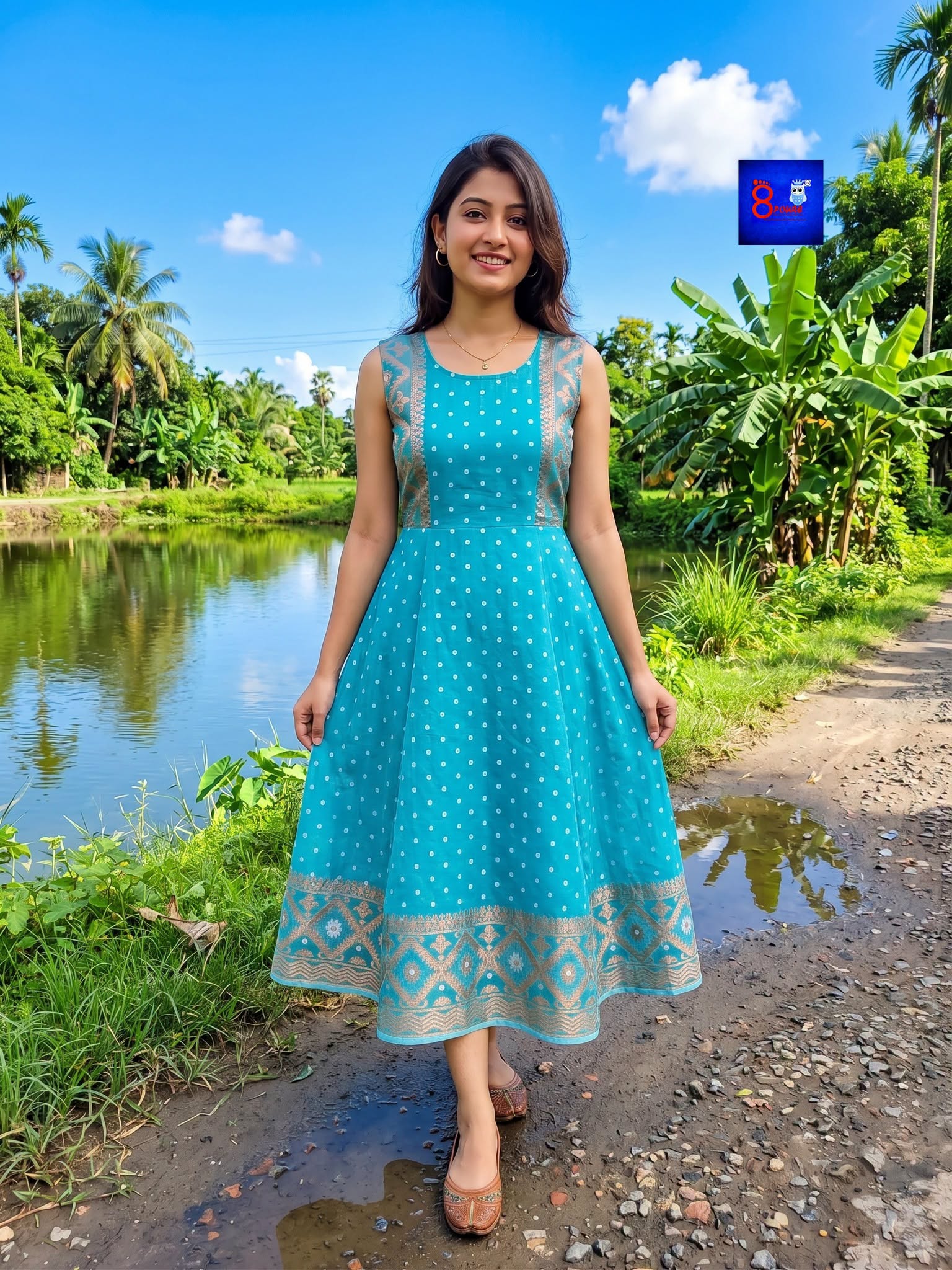 Jamdani A-Line Dress