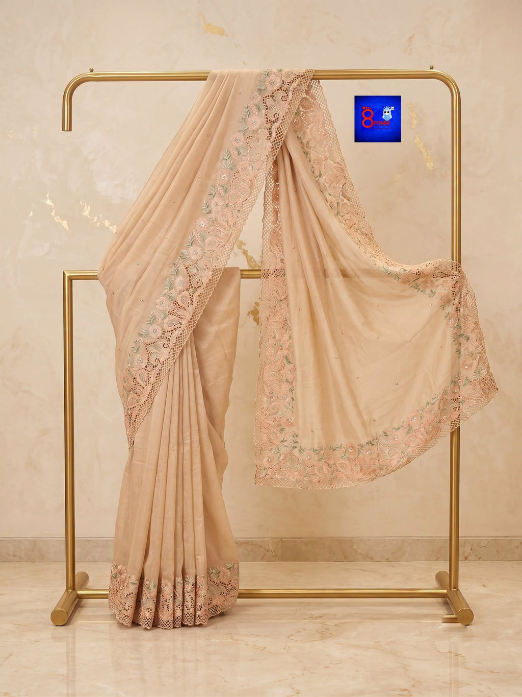Pure Chiffon Tissue Exclusive Embroidery Saree