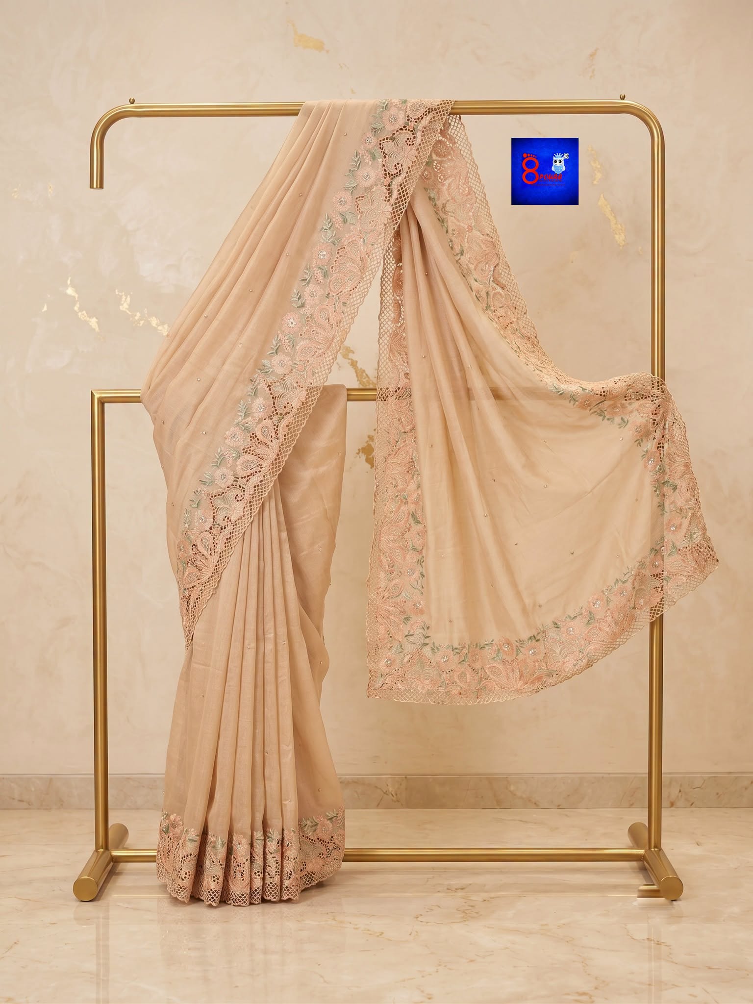 Pure Chiffon Tissue Exclusive Embroidery Saree