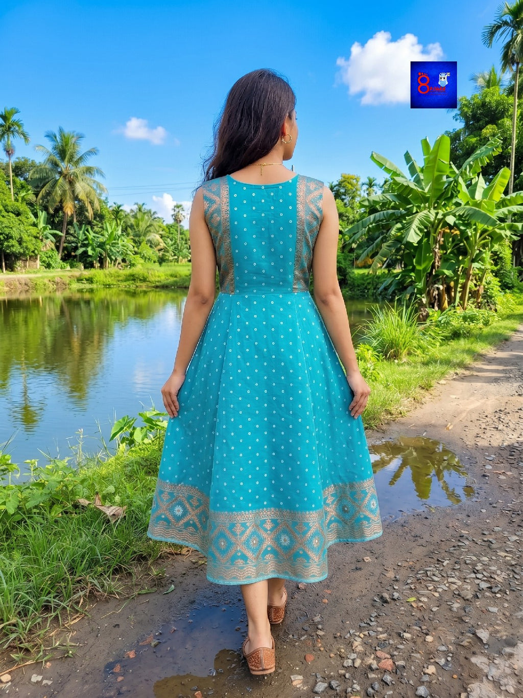 Jamdani A-Line Dress