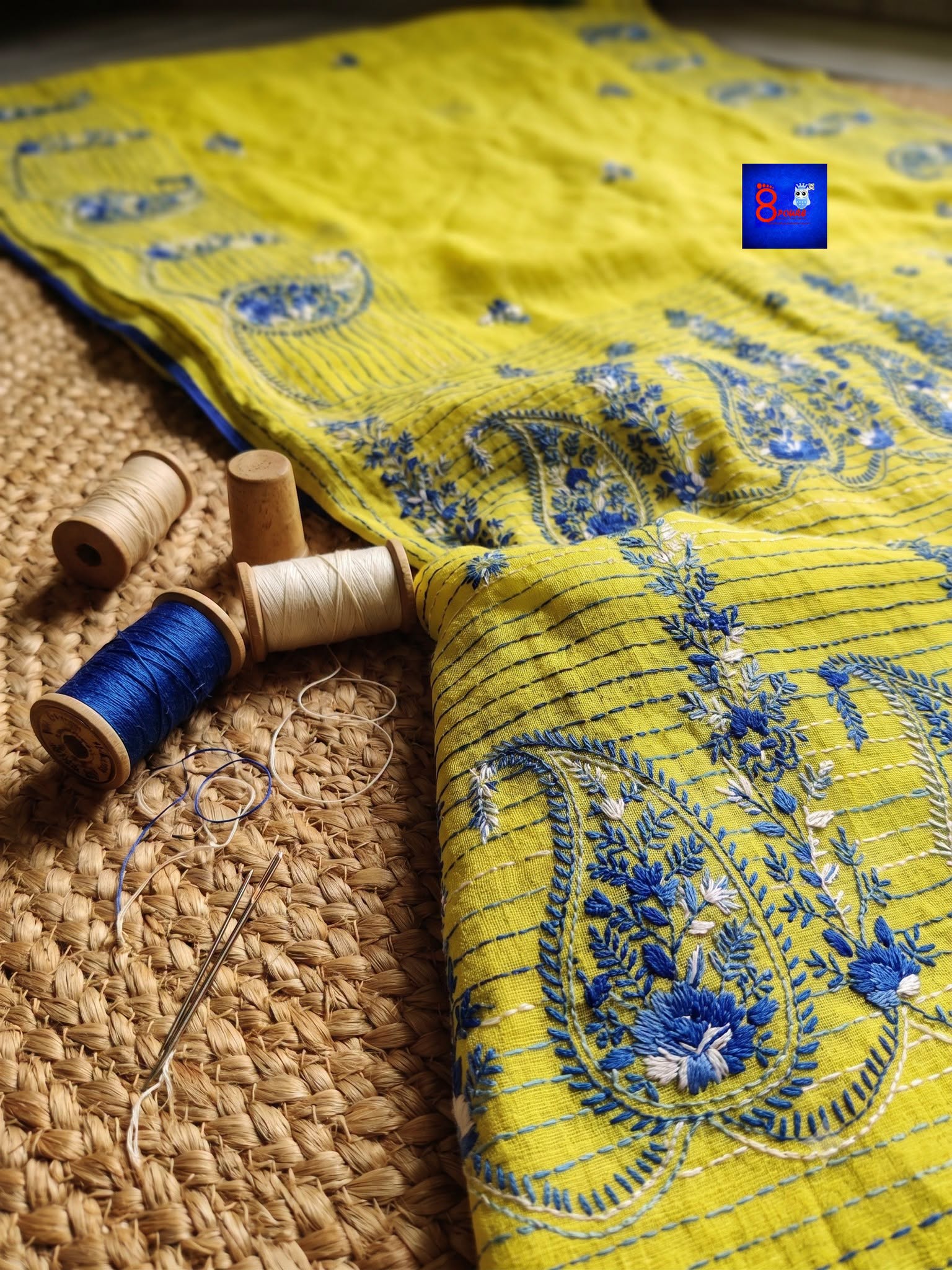 Pure Cotton Chikankari Parsi Handwork Saree