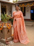 Blended Bangalore Silk Kantha Saree - Peach