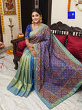 Threaded Fusion Silk Saree