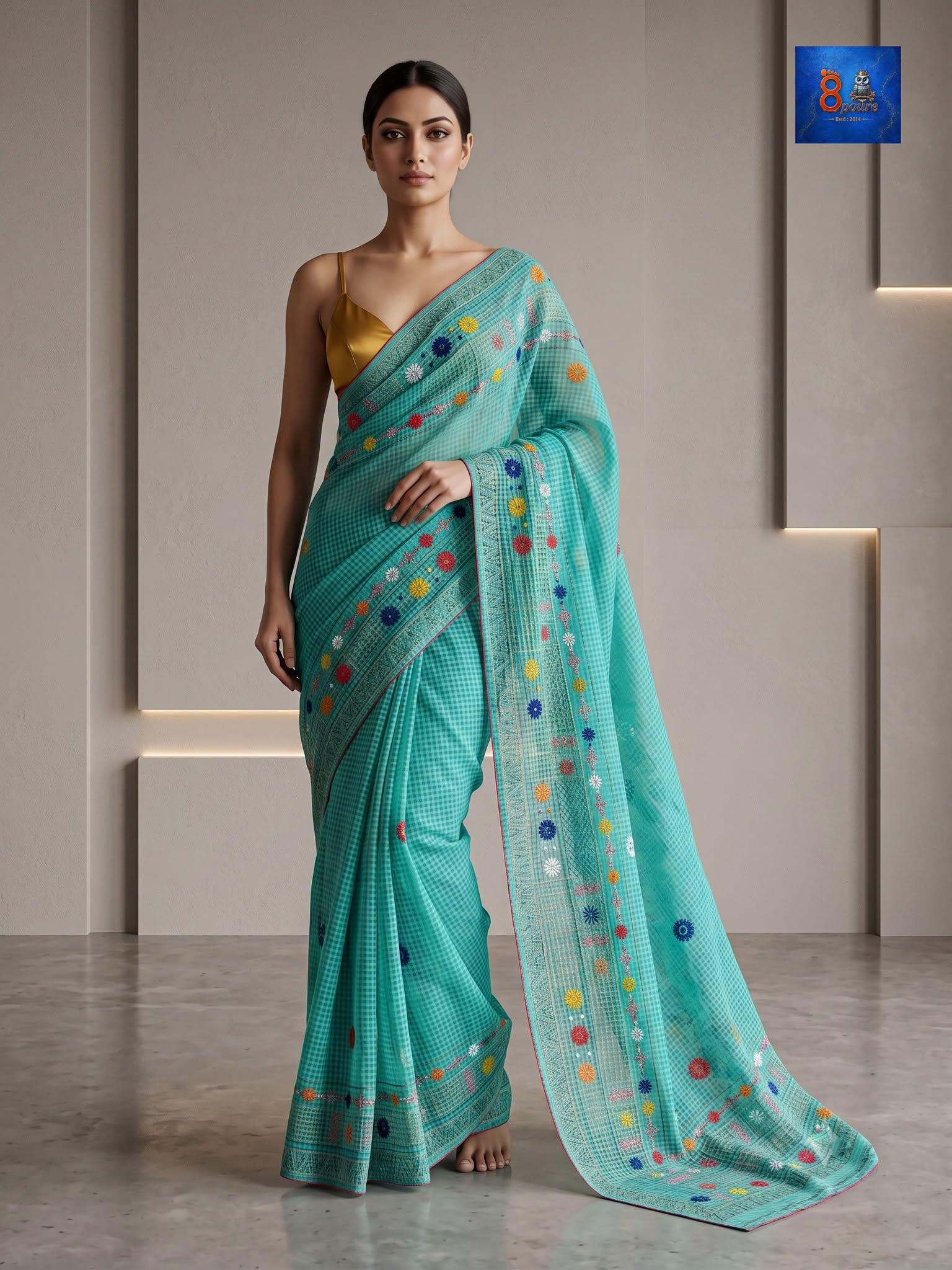 Resham Kota Lambani Saree (Aqua Blue)