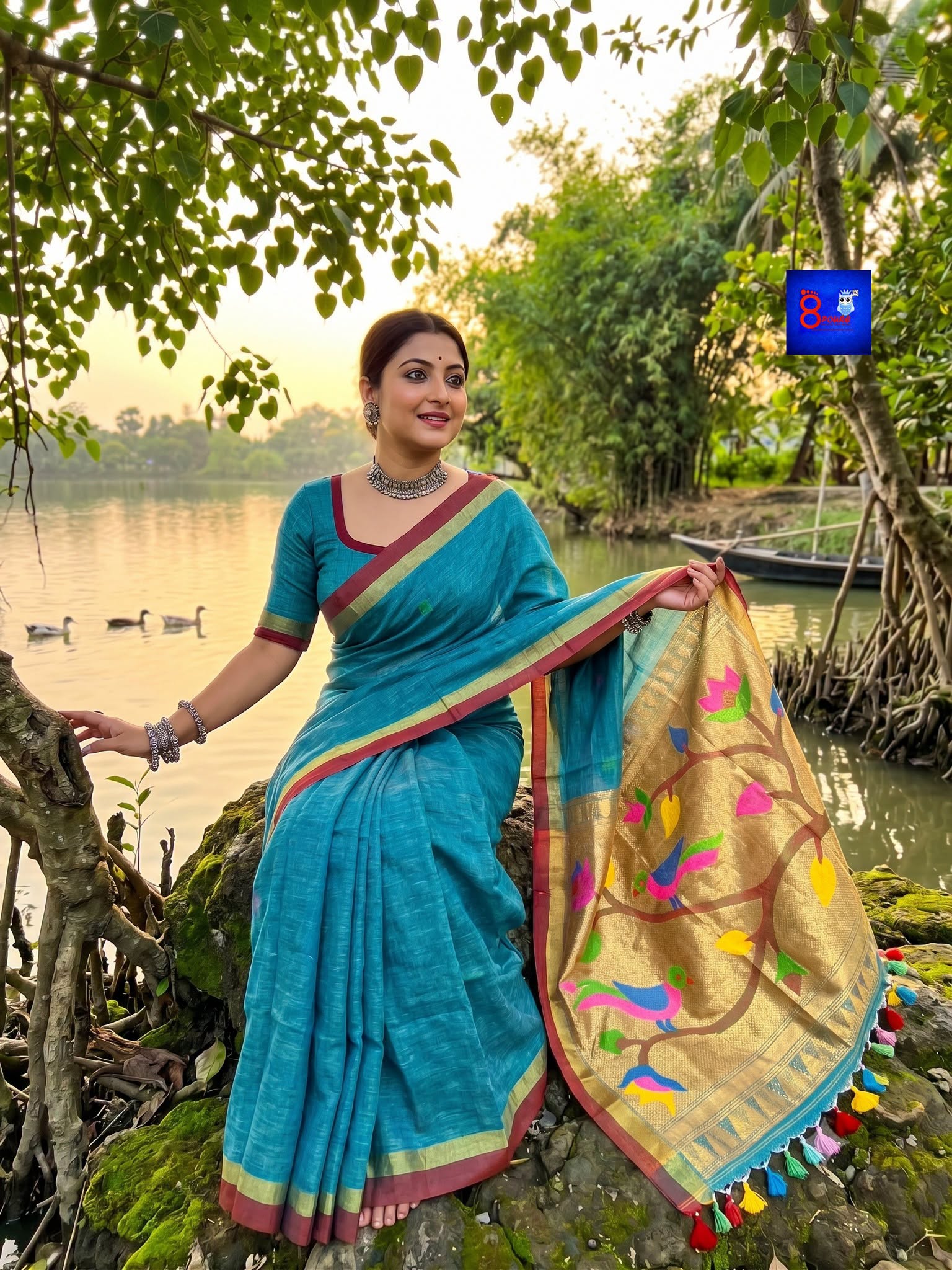 Paithani Pallu Linen Saree