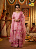 Jamdani Sharara 3-Piece Set - Pink Rani