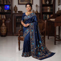 Pure Bengalore Silk Embroidered Zardousi Saree