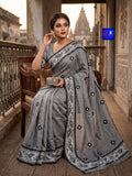 Pure Cotton Jamdani Kutch Mirror Embroidery Saree