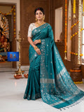 Modal Silk Jamdani Saree - Ocean Blue