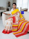 Pure Cotton Glittering Canvas Saree - Ajrakh