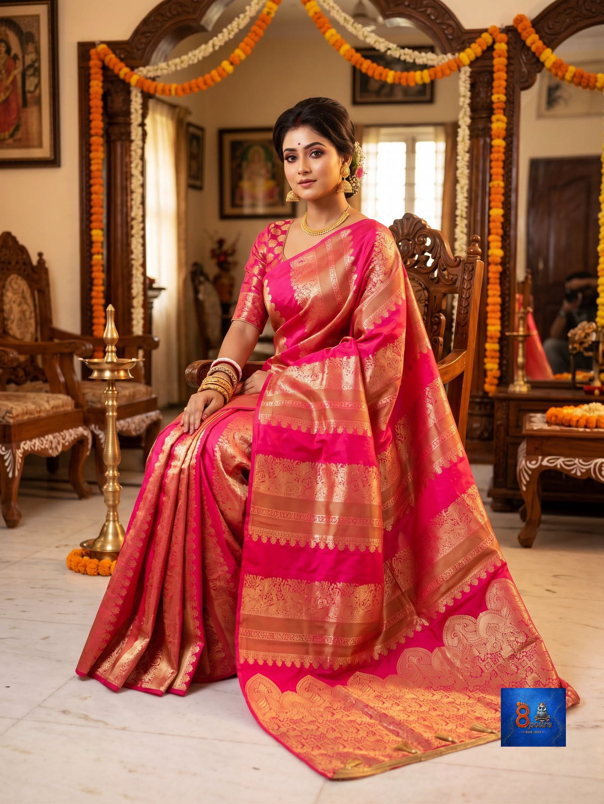 Georgette Banarasi Saree - Pink