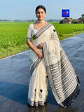 Handwoven Cotton Hand Block Printed Saree