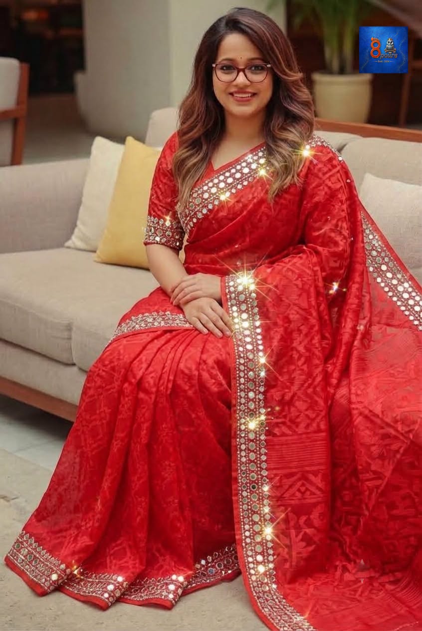 Arshi-Dani Saree - Red