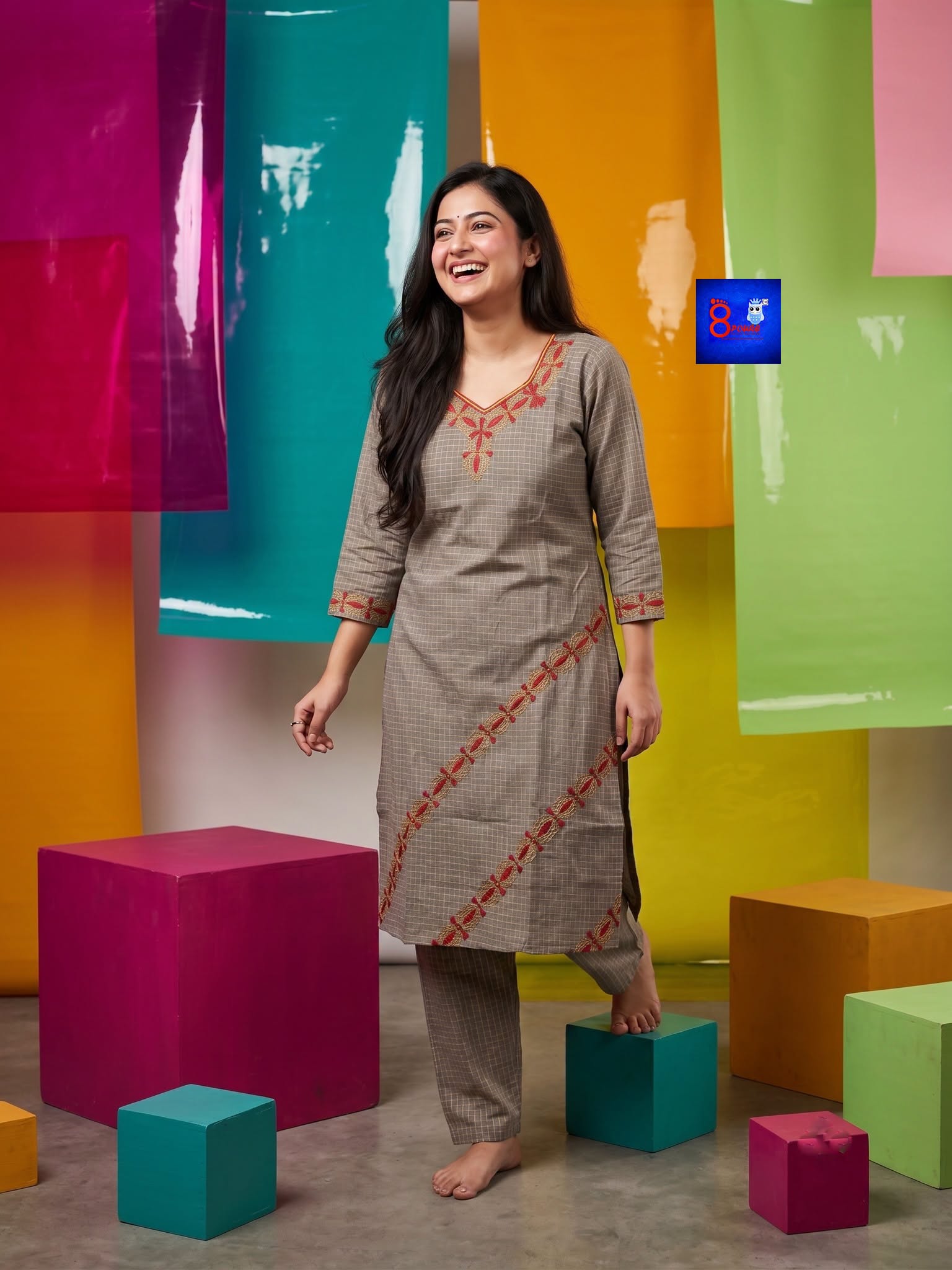 Pure Cotton Kantha Stitch Palazzo Set