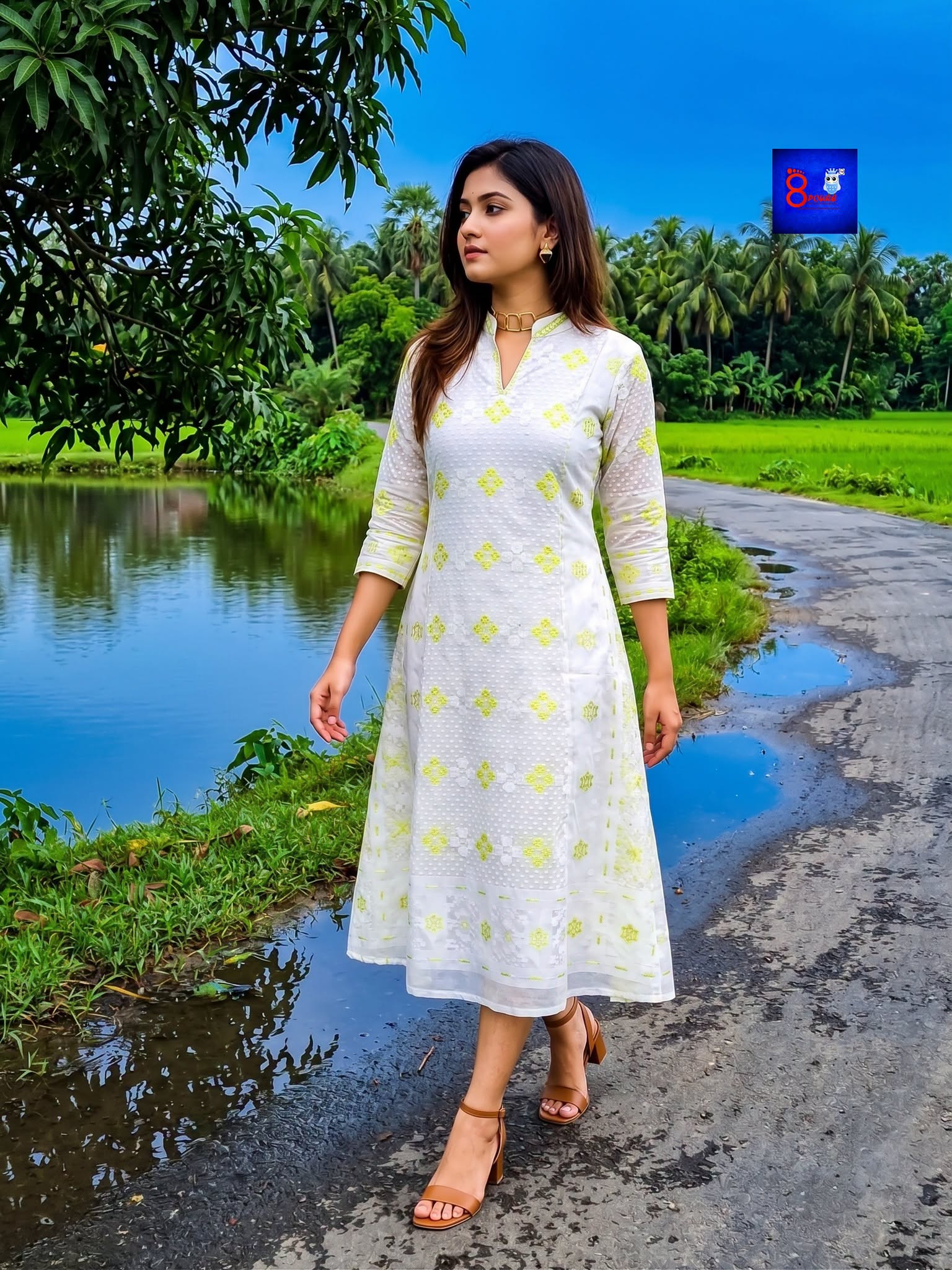 Jamdani A-Line Dress