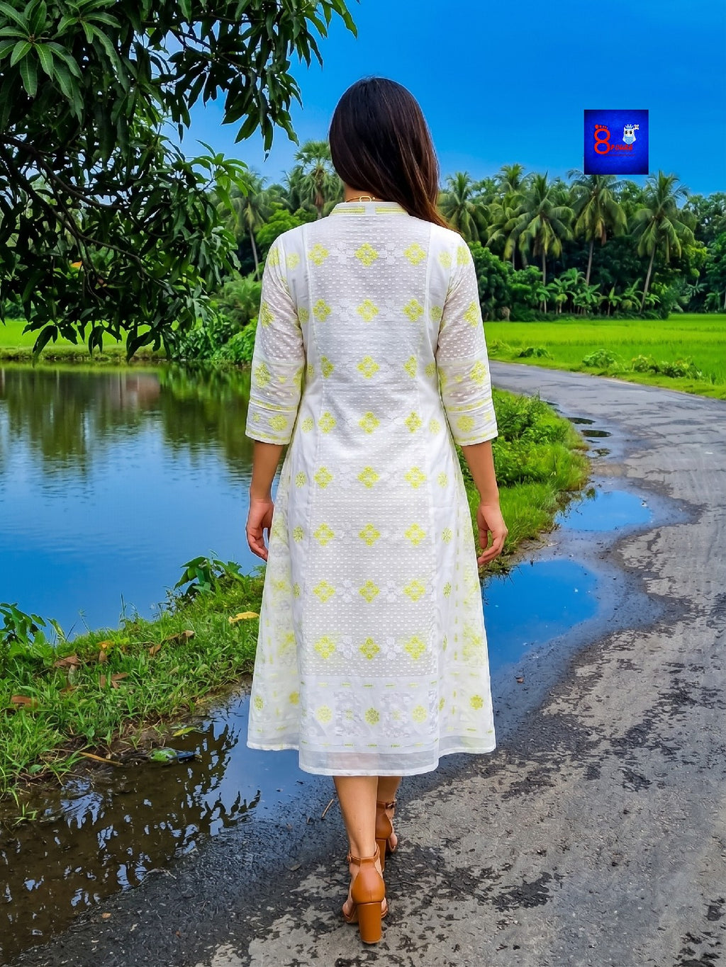 Jamdani A-Line Dress