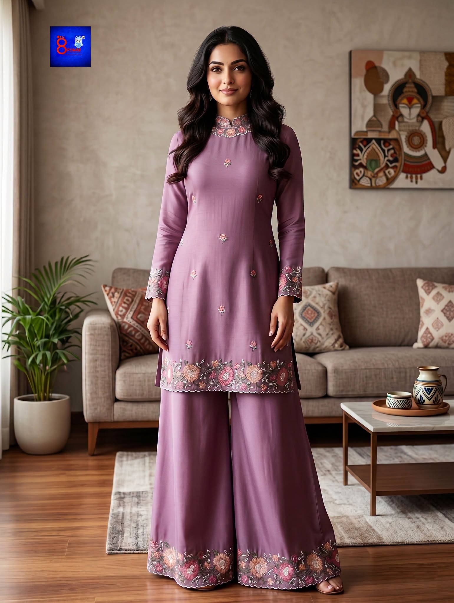 Pure Chiffon Kurti & Palazzo Set