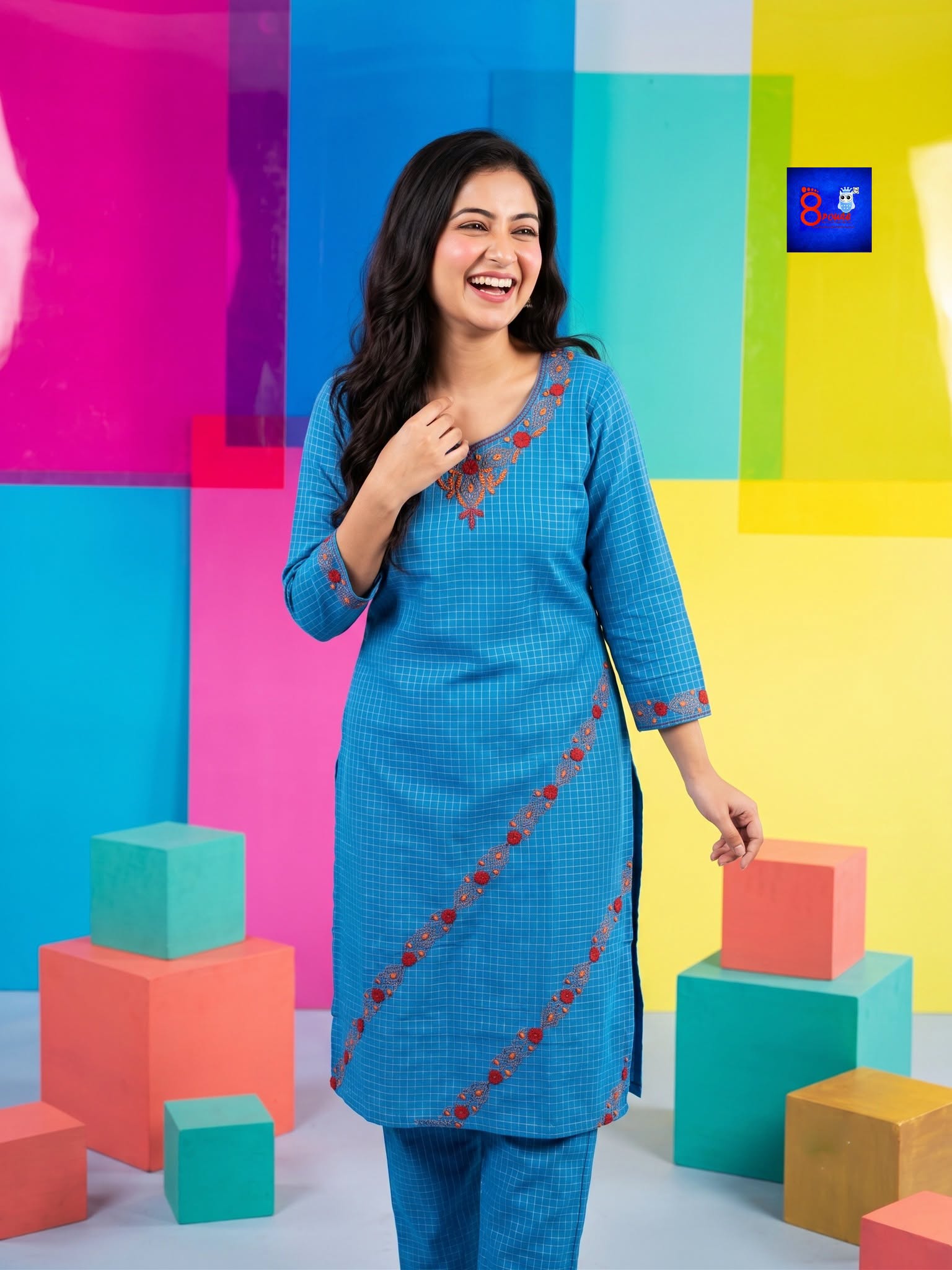 Pure Cotton Kantha Stitch Palazzo Set