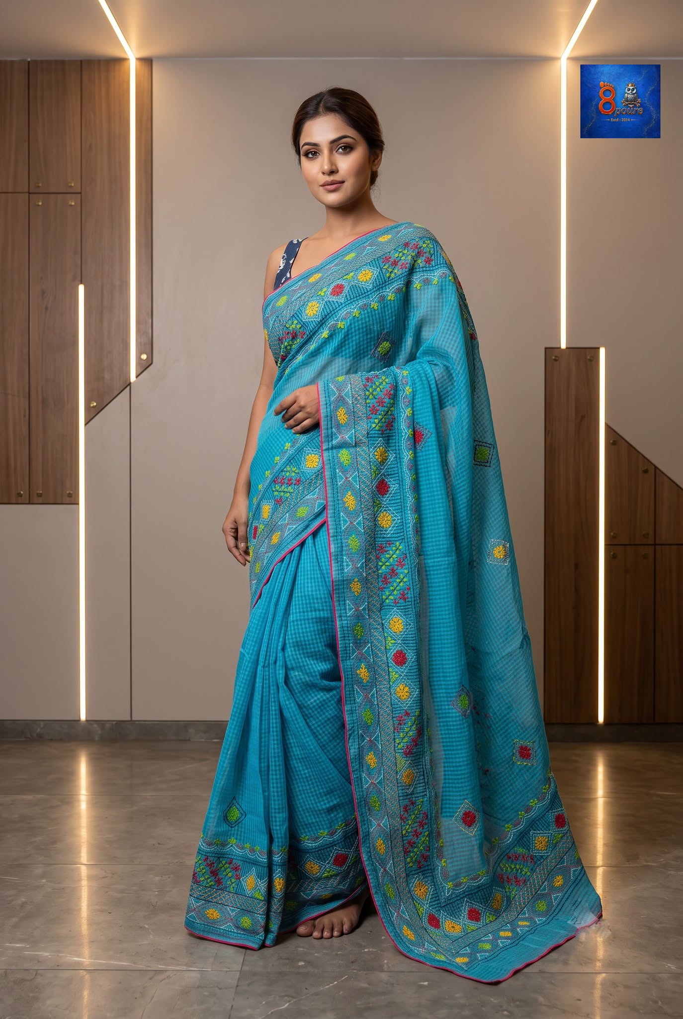 Resham Kota Lambani Saree (Turquoise Blue)