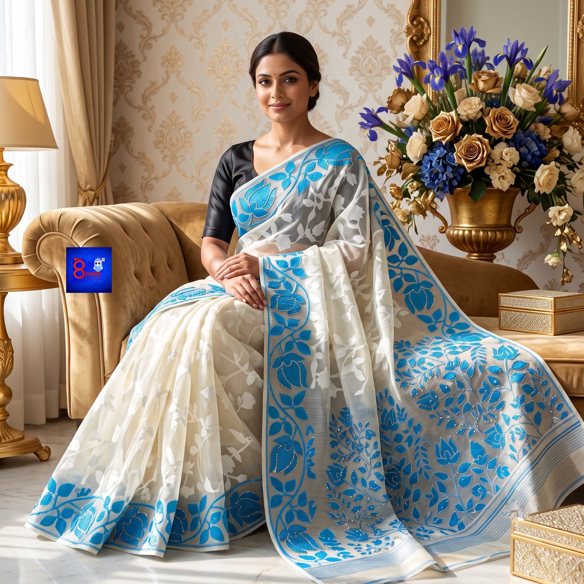 Jamdani Zardosi Kathdana Saree