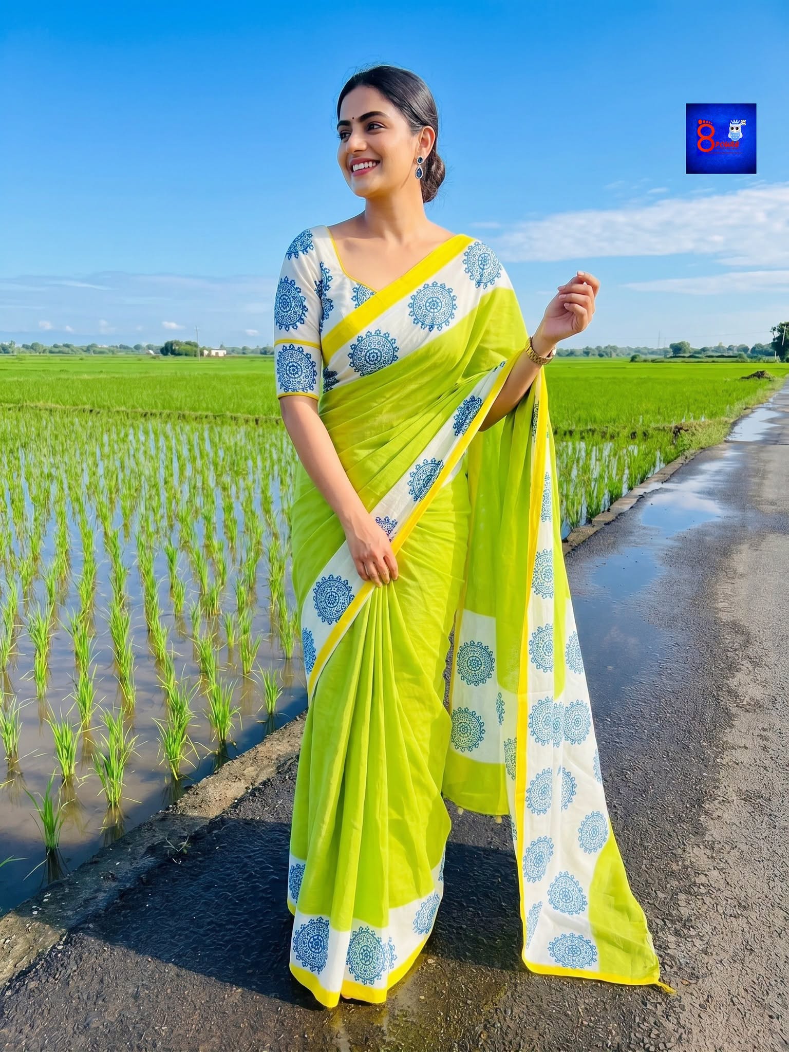 Handwoven Cotton Hand Block Printed Saree