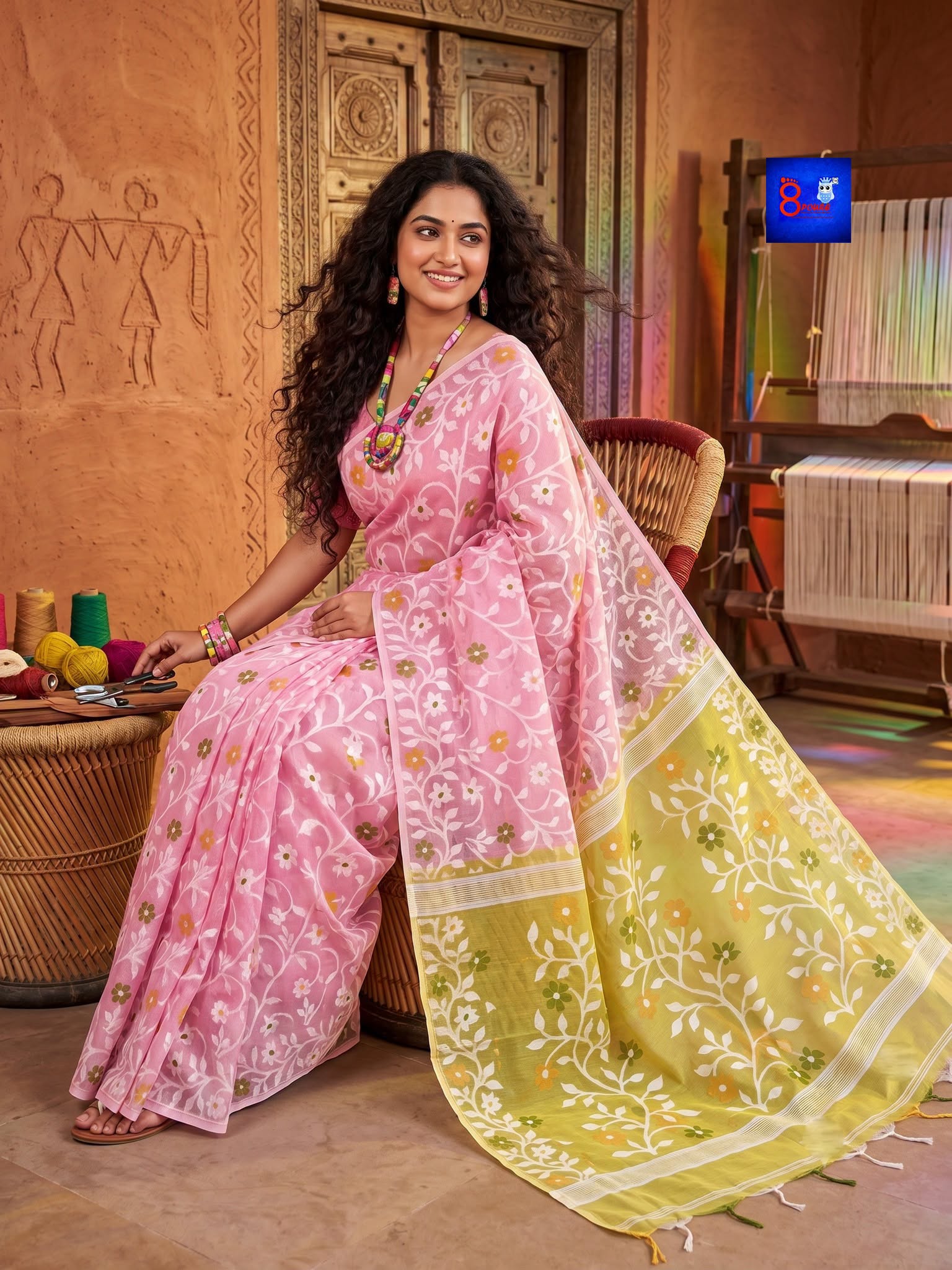 Pure Cotton Jamdani Saree with Blouse Piece