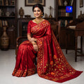 Pure Bengalore Silk Embroidered Zardousi Saree