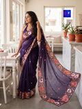 Pure Organza Parshi Embroidered Saree