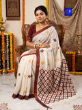Pure Cotton Hand Kutch Embroidery Saree