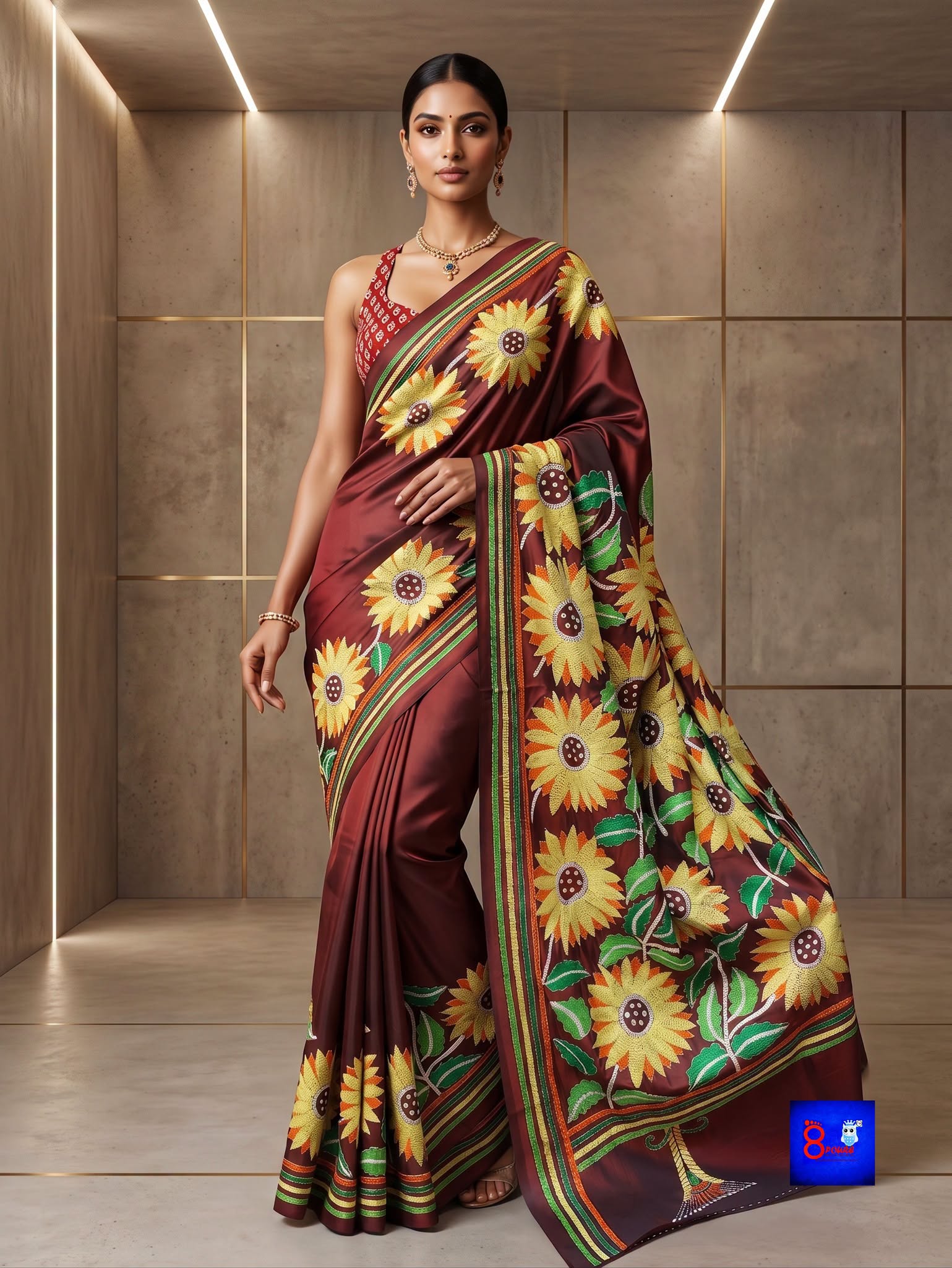 Blended Bangalore Silk Kantha Saree