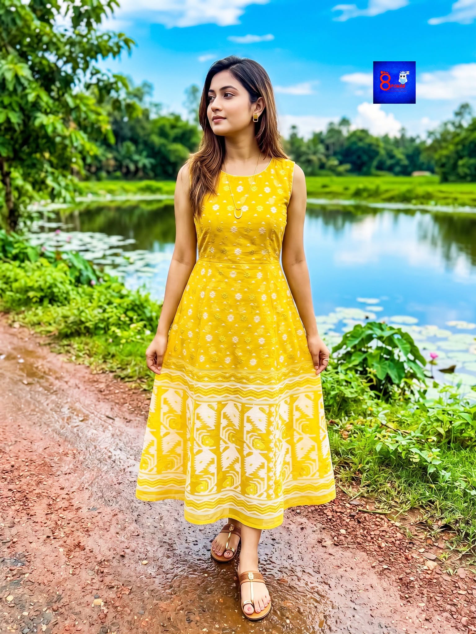 Jamdani A-Line Dress