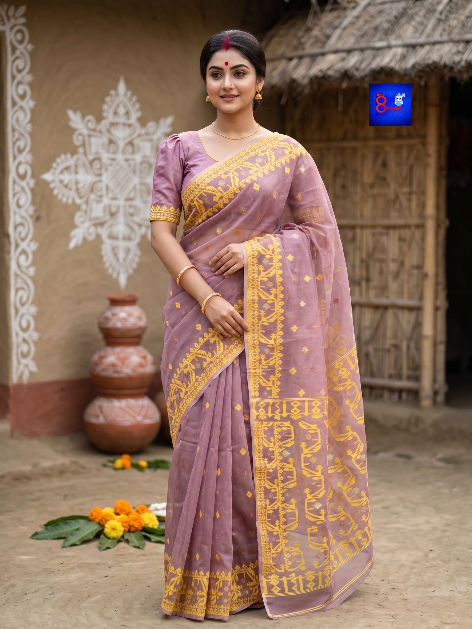 Pure Cotton Jamdani Saree with Blouse Piece