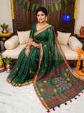Pure Handwoven Linen Jamdani Saree