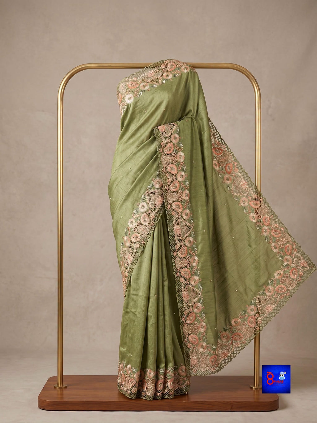Pure Chiffon Tissue Exclusive Embroidery Saree