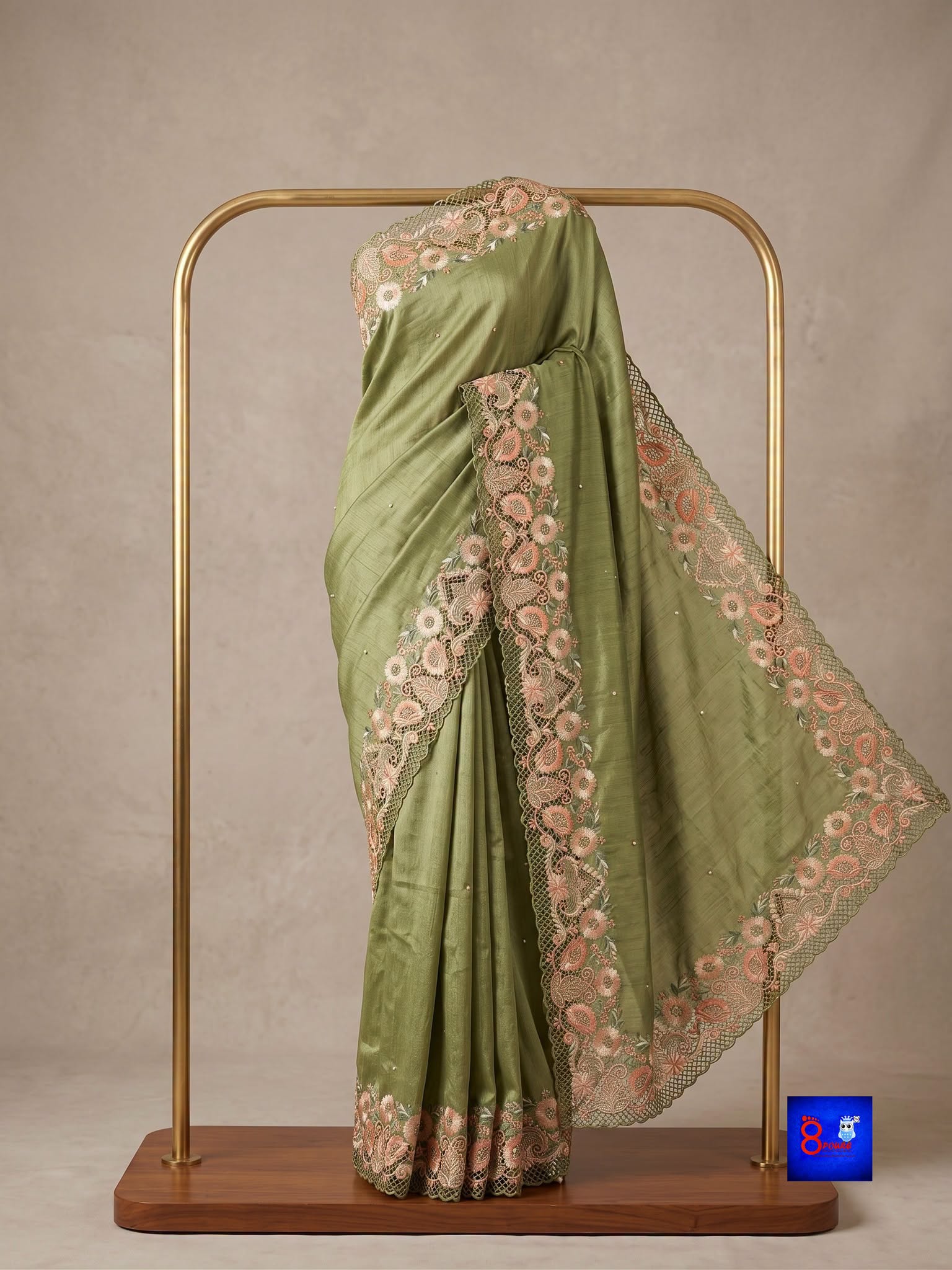 Pure Chiffon Tissue Exclusive Embroidery Saree