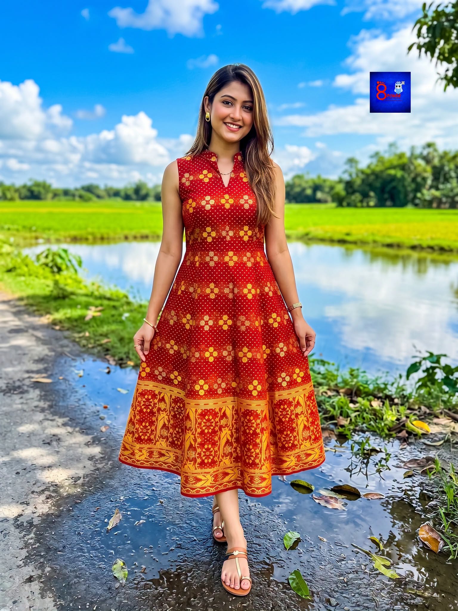 Jamdani A-Line Dress