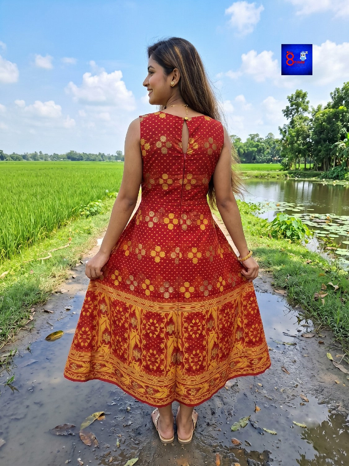 Jamdani A-Line Dress