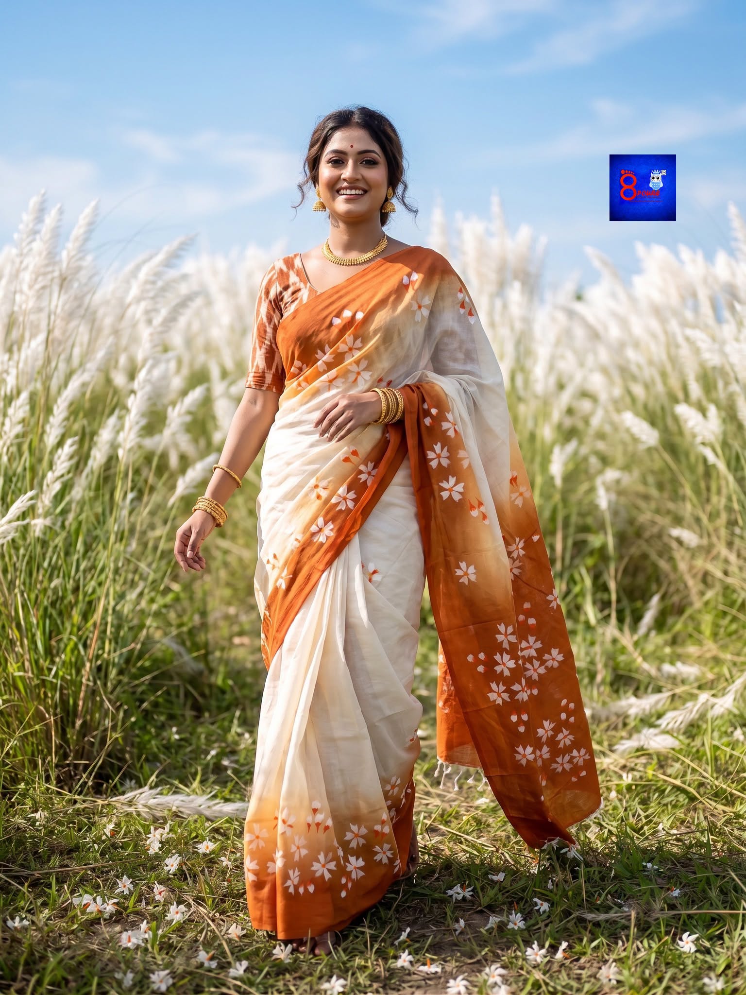 Pure Cotton Hand Painted Saree