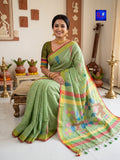 Pure Handwoven Linen Jamdani Saree