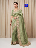 Pure Chiffon Tissue Exclusive Embroidery Saree