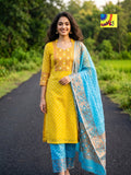Handloom Jamdani Kurti, Dupatta & Pant Set