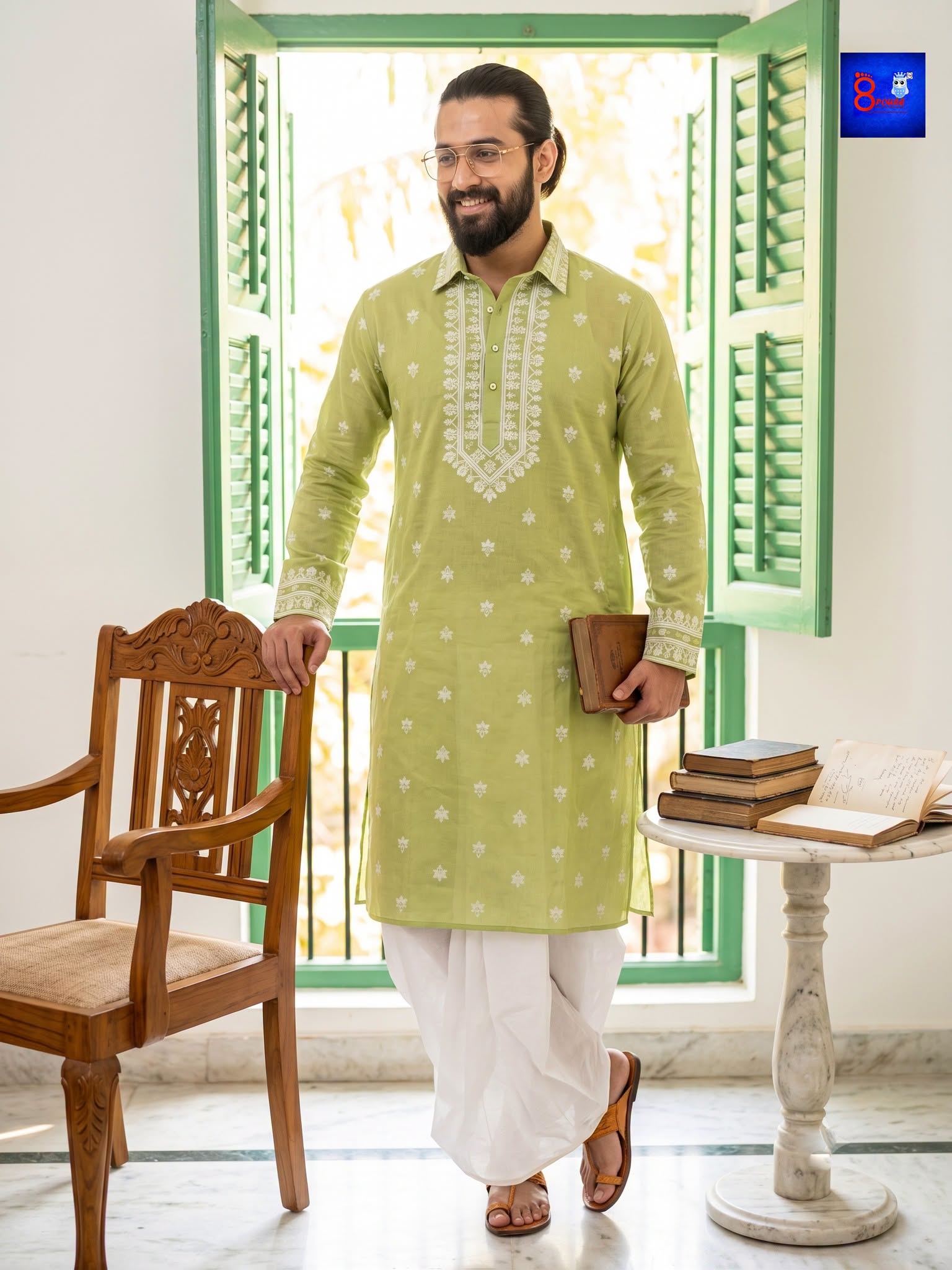 Woven Jamdani Kurta For Men