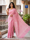 Blended Bangalore Silk Kantha Saree - Baby Pink