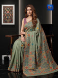 Fulia Tussare Lambani Embroidered Saree - Hunter Green