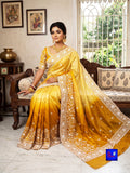Chiffon Tissue Chikankari Parshi Embroidered Saree