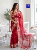 Pure Organza Parshi Embroidered Saree