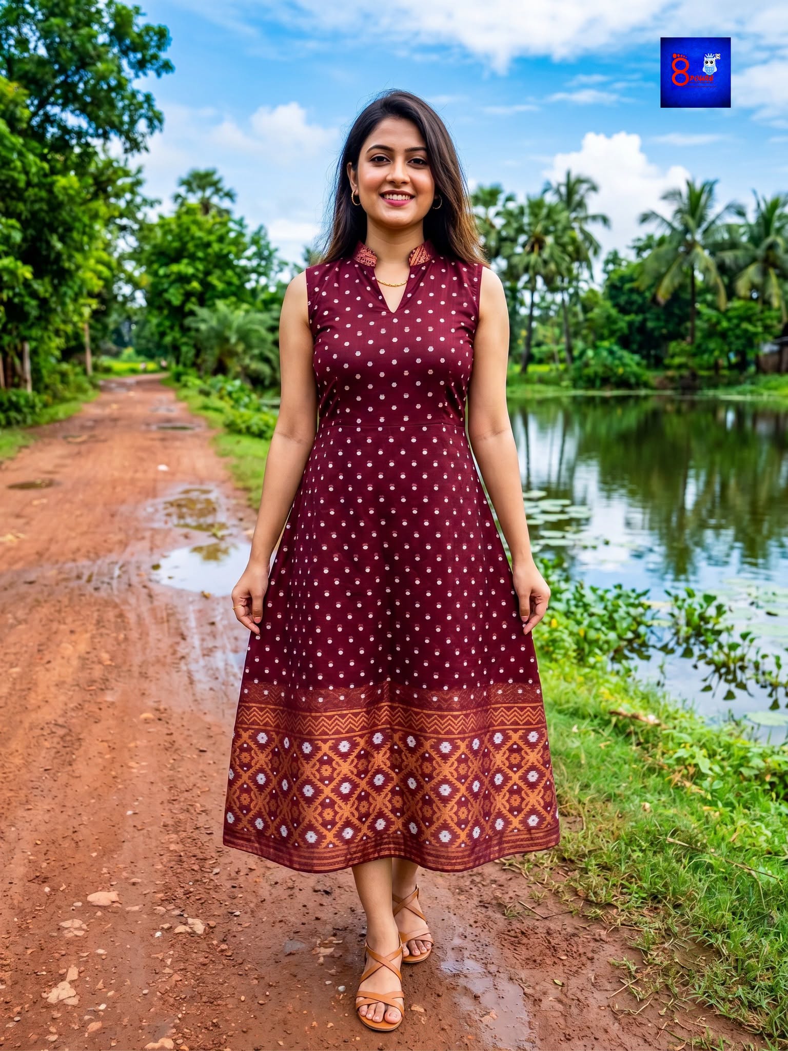 Jamdani A-Line Dress